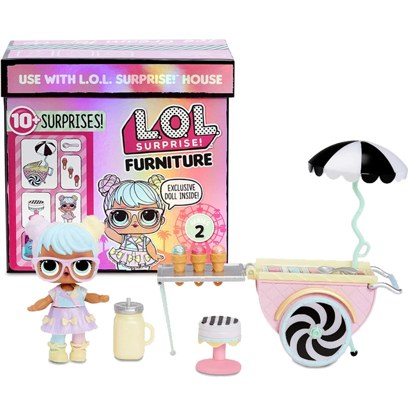 

L.O.L. SURPRISE! Furniture Series 2 Ice Cream Fashion Cute Blind Box Anime Figure Lol Surprise Dolls Toys For Girls Gift Kids Pr