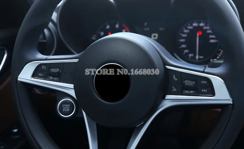 

ABS Interior Steering Wheel Button Frame Cover 2pcs For Alfa Romeo Stelvio 2017-2021 Car accesories interior Car decoration