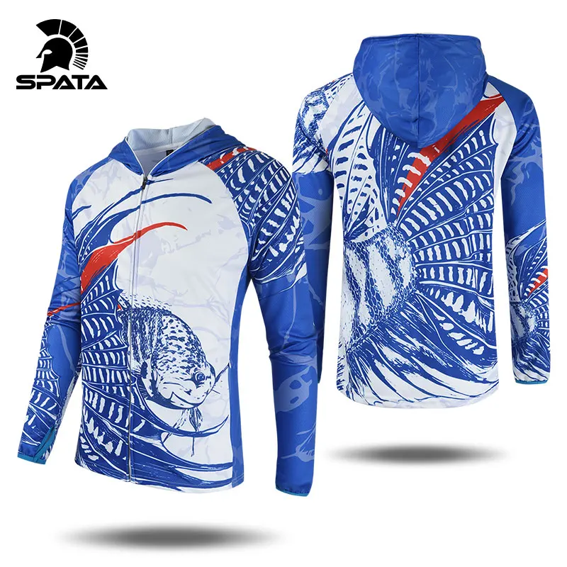 2021 SPATA одежда для рыбалки быстросохнущая Защита от УФ лучей с длинным рукавом