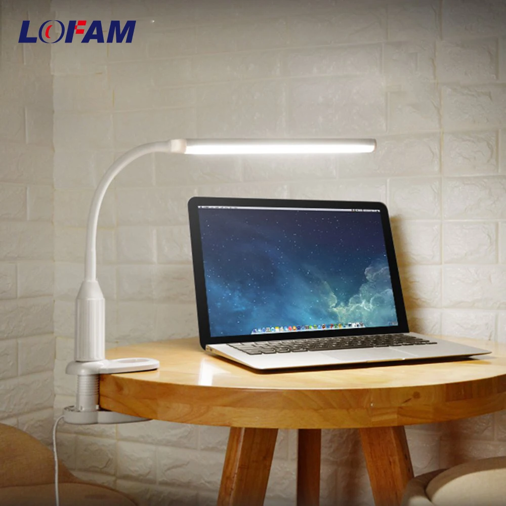 

5W 24 LEDs Eye Protect Clamp Clip Light Table Lamp Stepless Dimmable Bendable USB Powered Touch Sensor Control Reading Desk Lamp