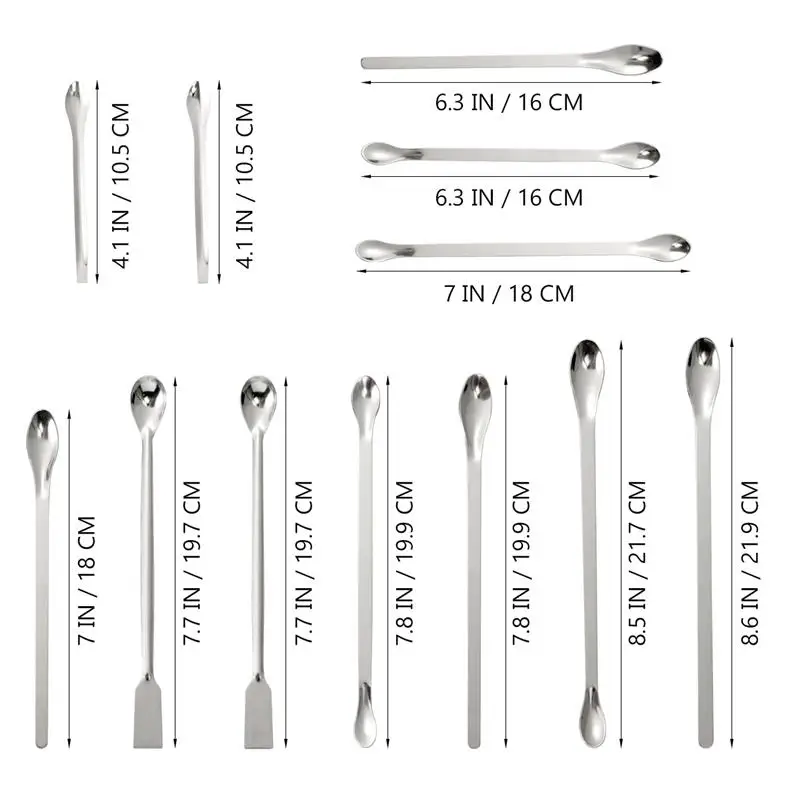 12 шт. в упаковке Нержавеющая сталь ложка/лабораторные образцы ложка для