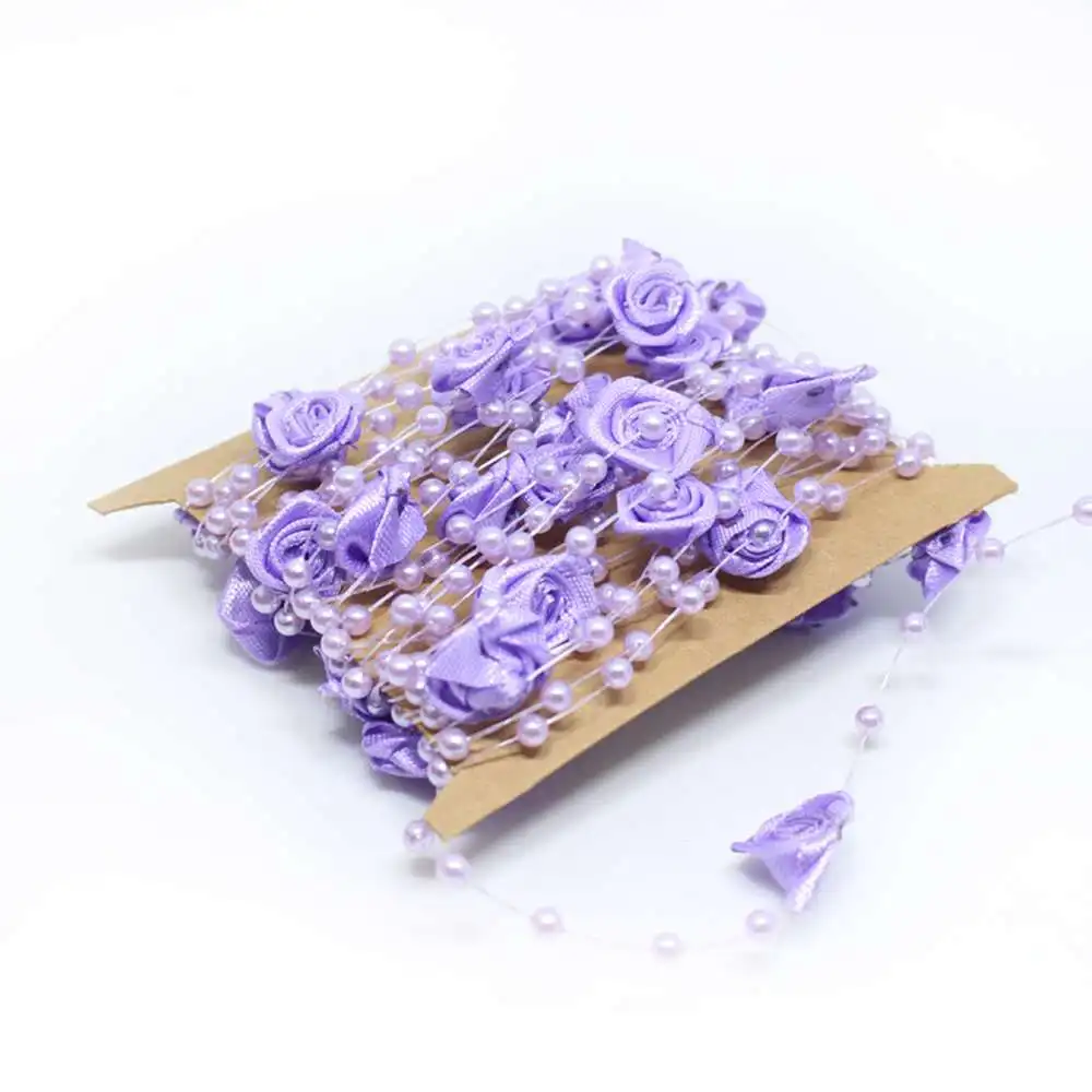 

4PCS Handmade Rose Flower Wedding Party Bead Chain 5m One Card Color Random