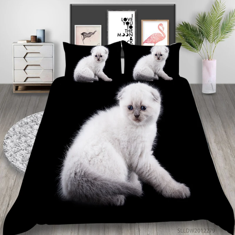 

Milsleep Pet Cats Printed 3d Bedding Set Animals Home Decor Queen Size Bedspread Polyester Bedclothes Soft Duvet Cover Pillowca