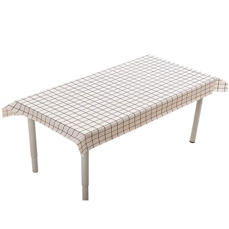 

130*180cm Plaid Waterproof Tablecloth Living Room SoftGlass Table Cloth Rectangle Dinning Table Cover Mat tapete Household tools