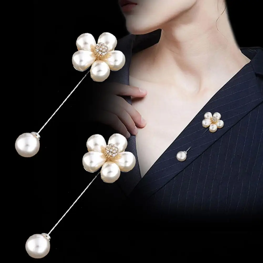 

Elegant Women Brooch Pin Flower Faux Pearl Brooch Pin Lady Cardigan Shirt Shawl Breastpin Jewelry Woman's accesories wedding
