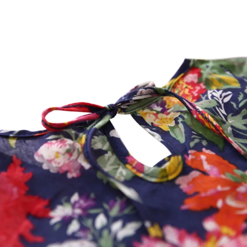 Детская одежда блузки для маленьких девочек с цветочным рисунком расклешенные