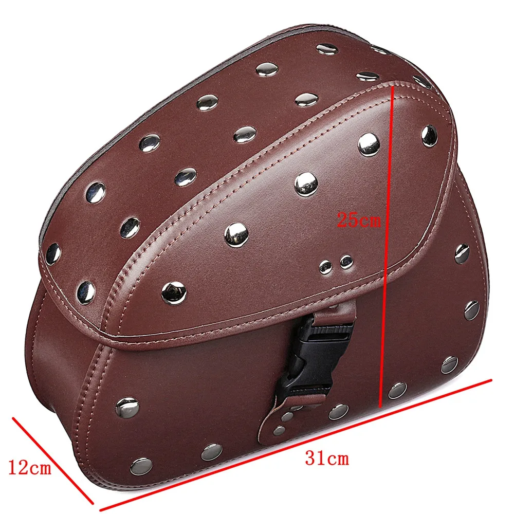 

2PCS PU Leather Motorcycle Saddle Bags Side Storage Luggage Tool Pouch Saddlebag Universal For Honda For Yamaha For Suzuki