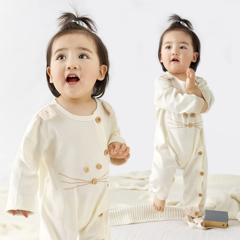 

1 шт., детский хлопковый комбинезон с принтом кошек, на возраст 0-2 года