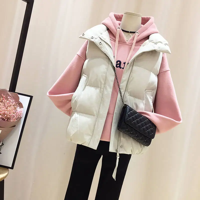 

Women's short waistcoat of fat mm large cotton jacket for Korean students in autumn and winter 2020