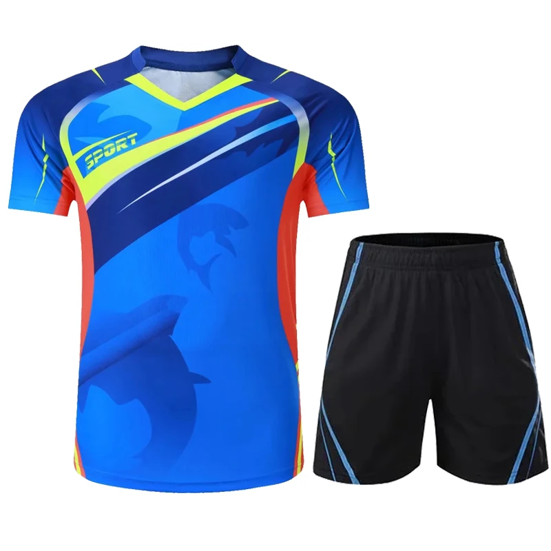 

Новинка 2021, комплект теннисных футболок и шорт, мужские комплекты для настольного тенниса, одежда для пинг-понга, рубашка для бадминтона, сп...