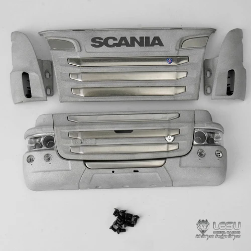 CK-R730-C 1/14 грузовик Scania R730 Передняя лицевая сетка бампер набор Tamiya трактор R620 R470 алюминиевый сплав металлический обновленный аксессуар RCLESU - Цвет: CK-R730-C