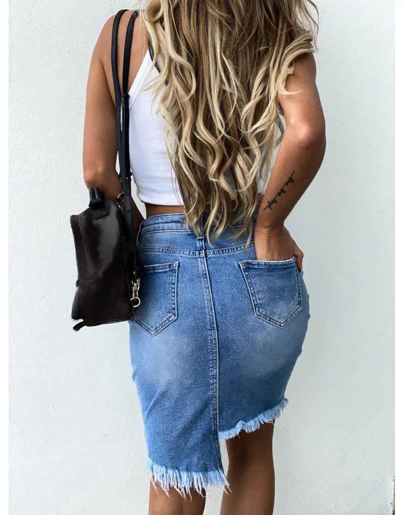 

Women's Jeans Skirt, European And American Personality, New 2021