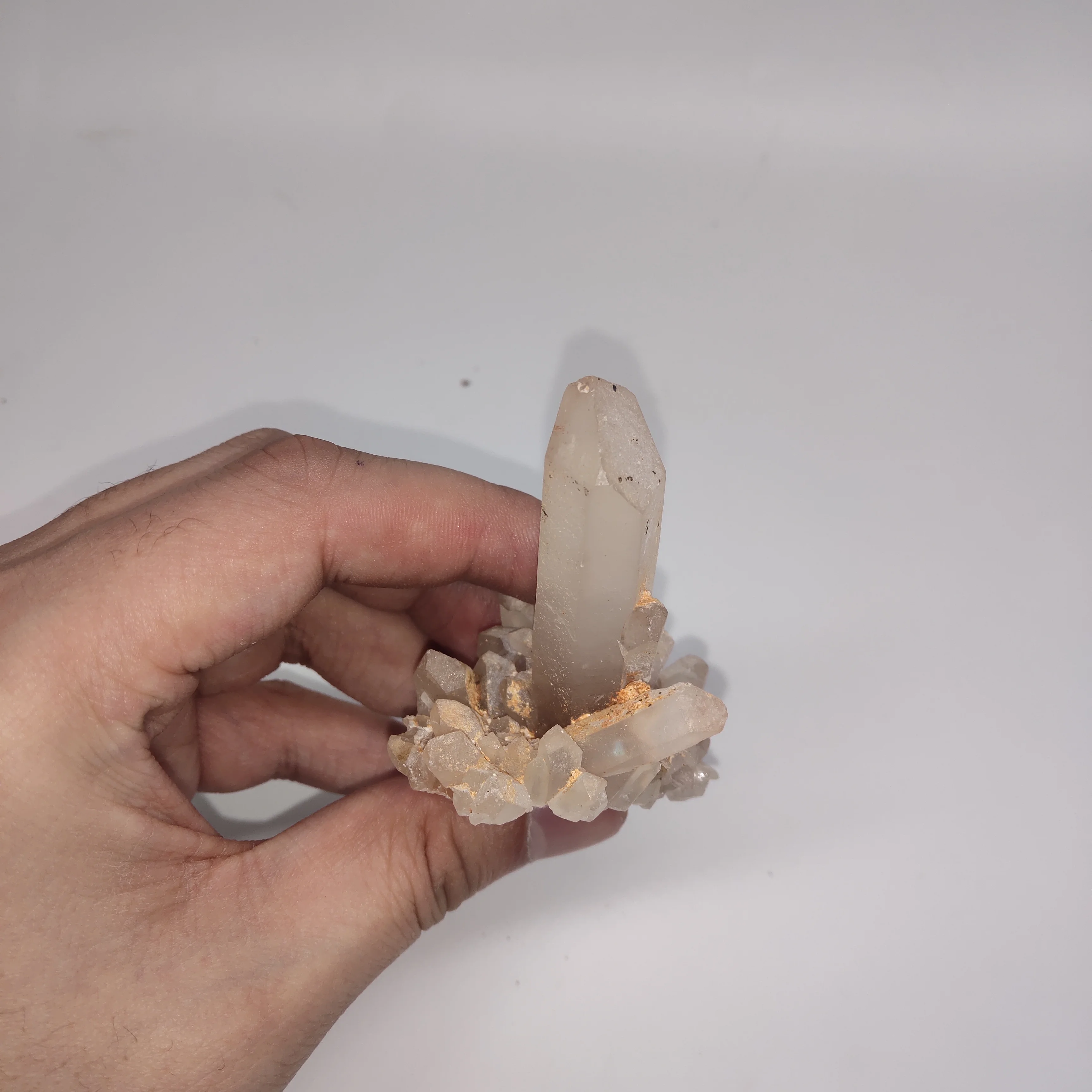 65 г красивый натуральный прозрачный образец кварца каменная Статуэтка Drusy