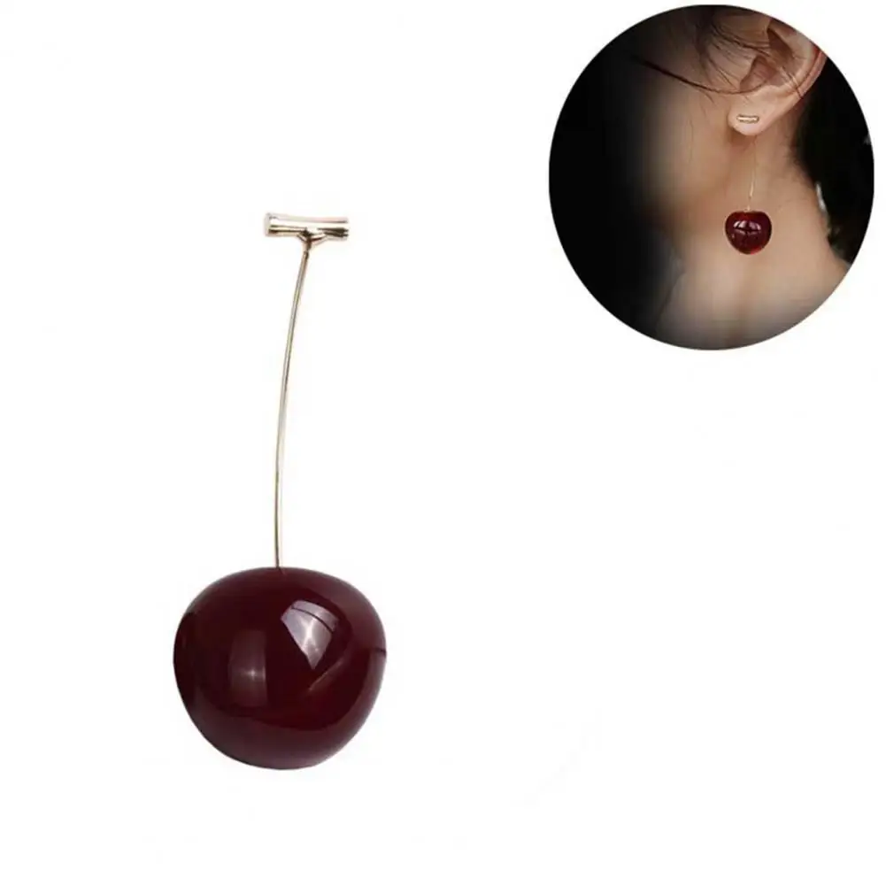 

Chic Women Sweet Cherry Shape Dangle Jacket Earrings Party Jewelry Birthday Gift Fashion Girls Fruit Earring