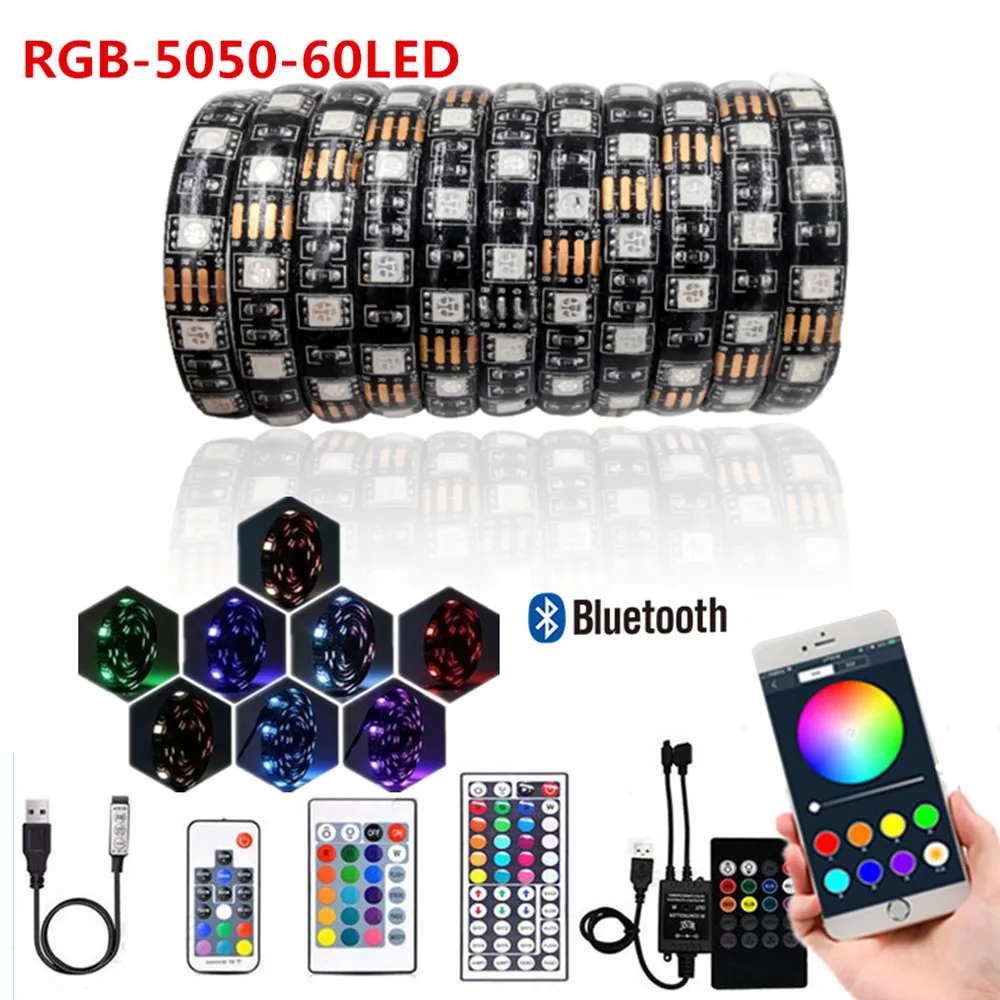 Bluetooth приложение usb Светодиодная лента водонепроницаемый RGB светодиодный