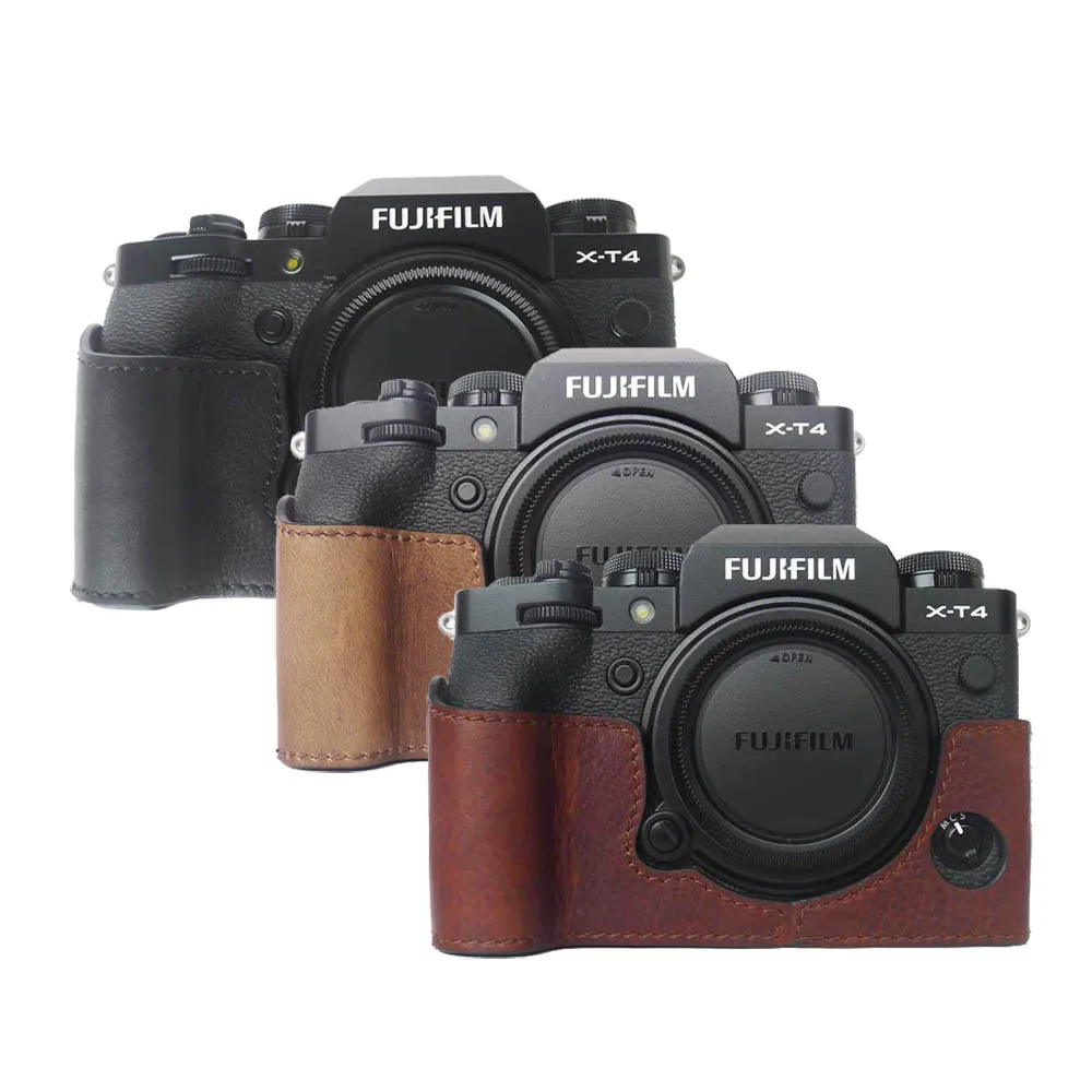 Фото Винтажный чехол для камеры Fuji XT4 ручной работы из натуральной кожи Fujifilm сумка с