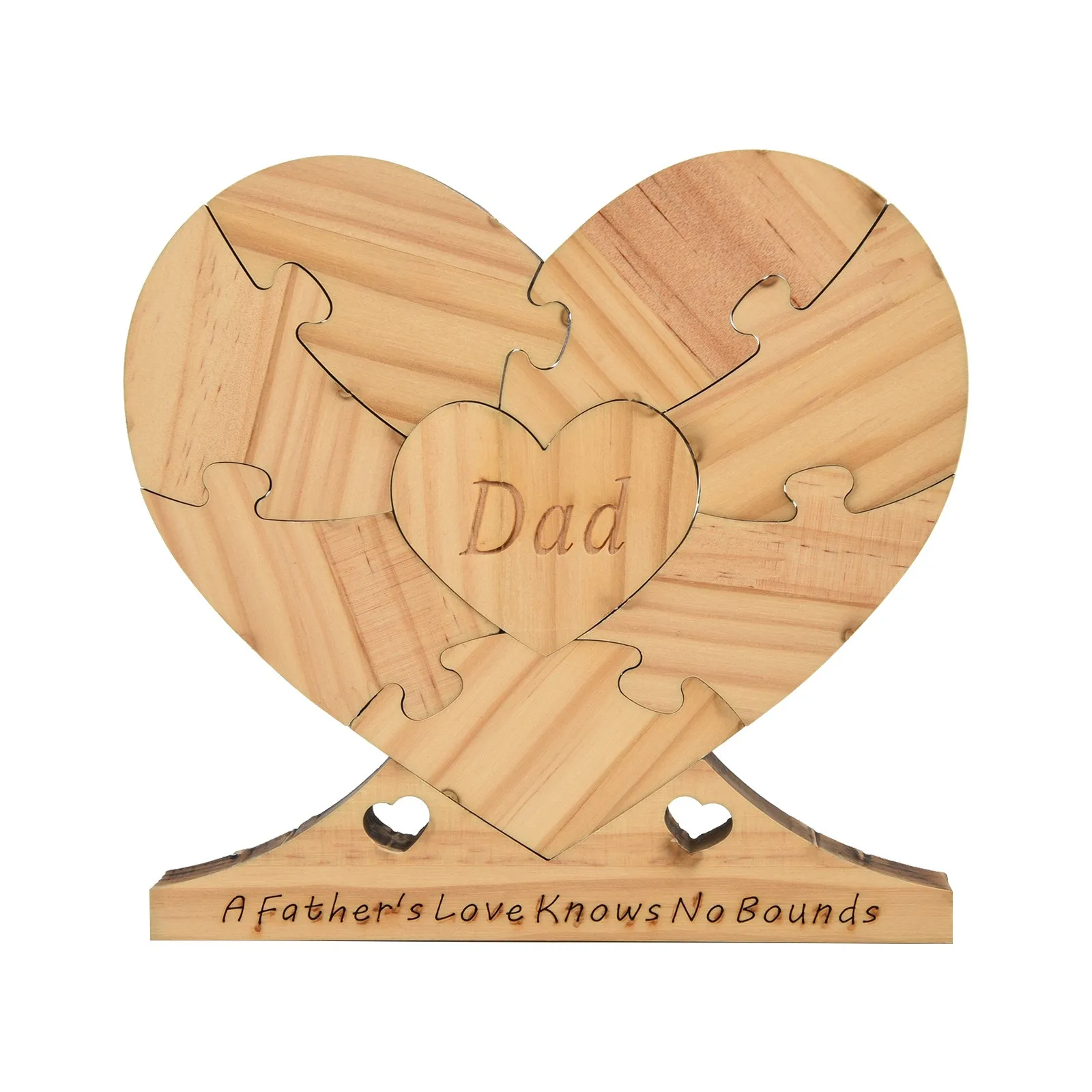 Для Father's Day Значимые Подарки 1 шт. творческий в форме сердца деревянные фигурки