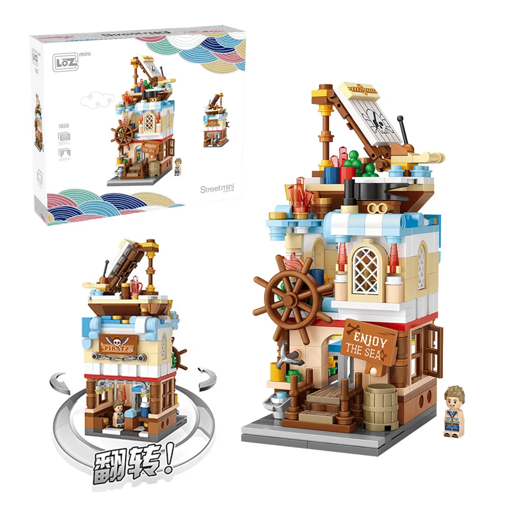 LOZ блоки мультфильм уличный магазин Строительные кирпичи для детей Игрушка Дети