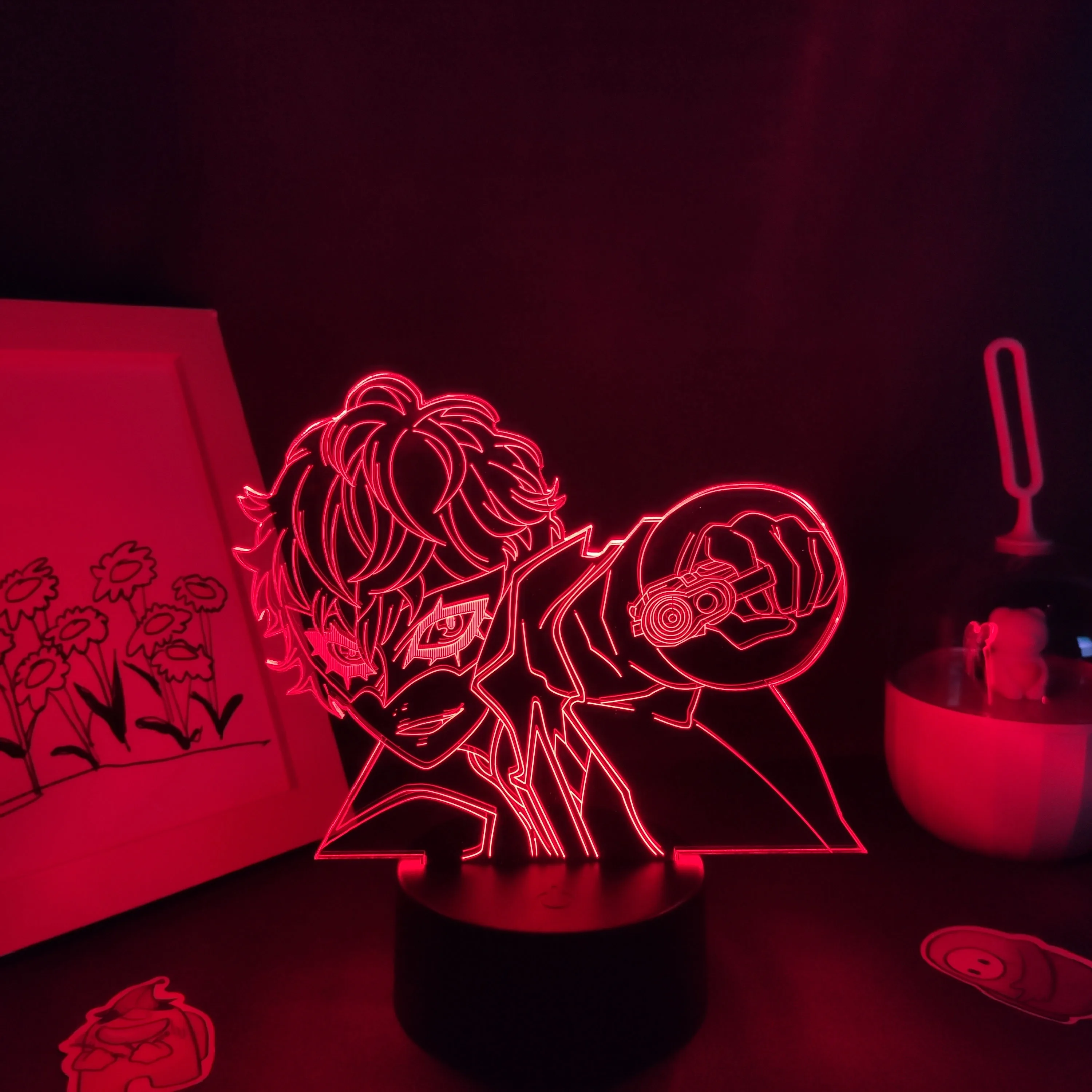 

Persona 5 The Animation Anime Figure Ren Amamiya Jokerr 3D Lamp LED Night Light RGB Colorful Manga Gift Game Bedroom Table Decor