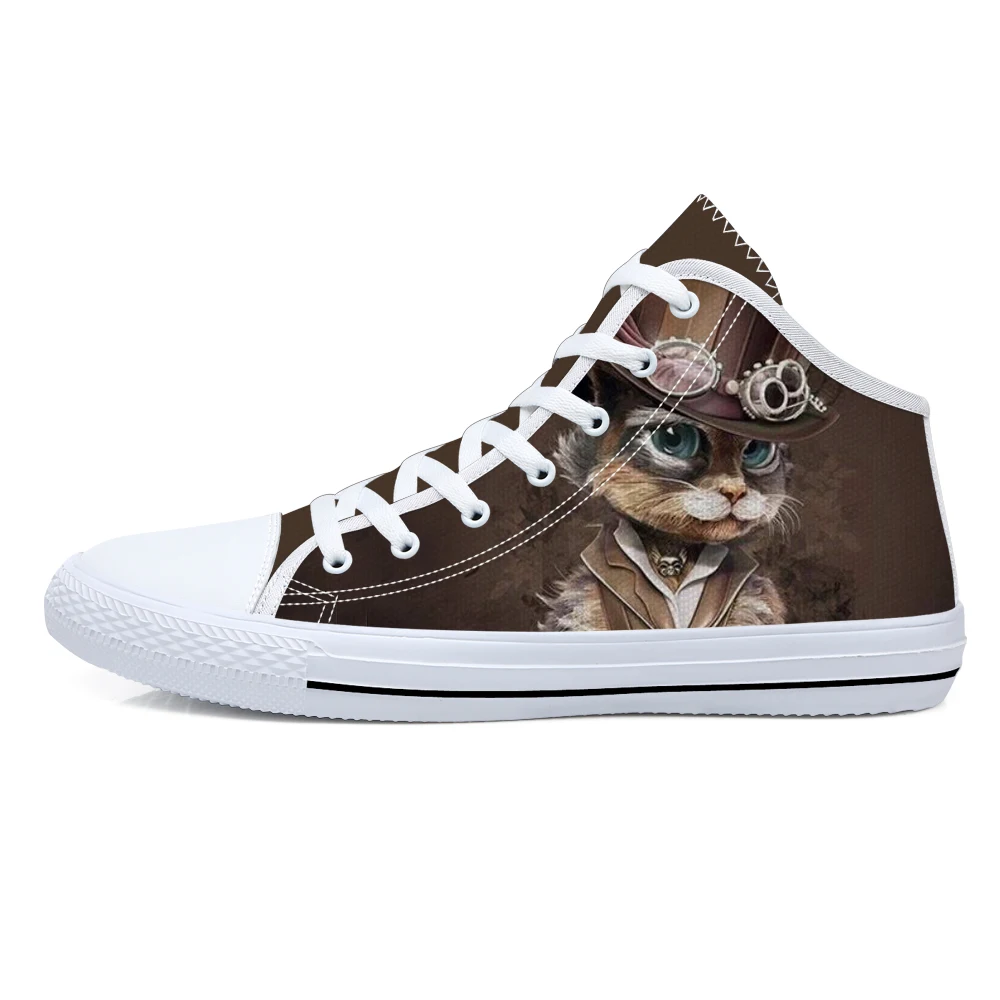 Симпатичные женские парусиновые туфли с животным принтом обувь среднего размера