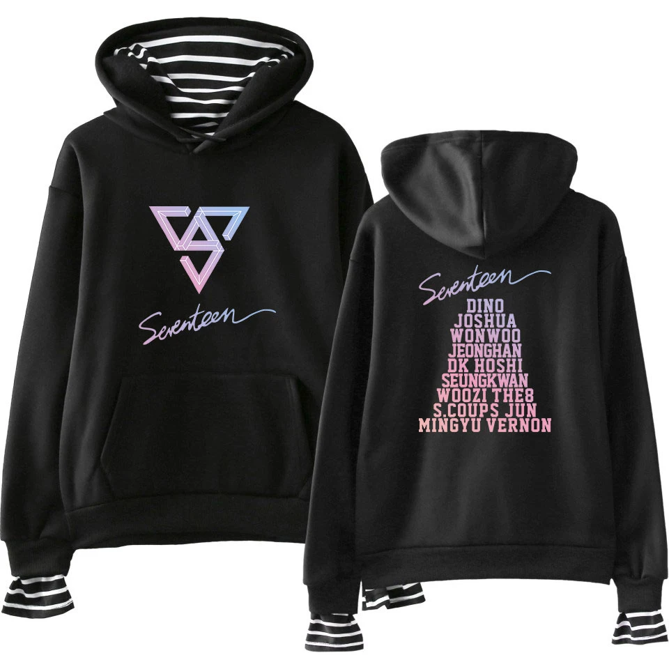 Новая мода Seventeen Кей-Поп толстовки с капюшоном и свитшоты для пары женские