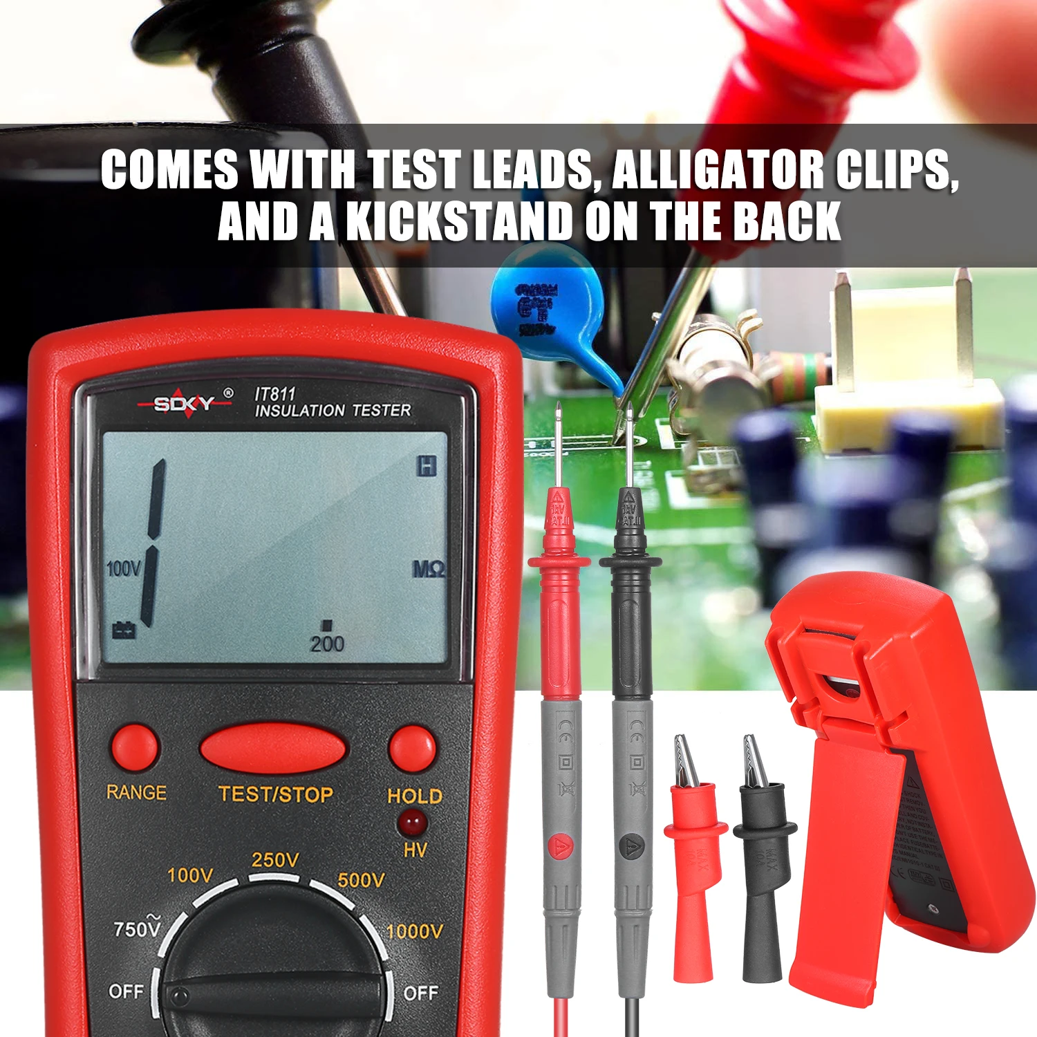 

Insulation Resistance Meter Digital Megger Ohmmeter Handheld Insulation Tester 1MΩ-20GΩ Auto-Ranging High Accuracy LCD