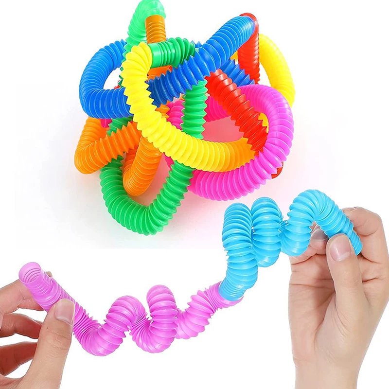new mini 5pcs pop tubes sensory toy for children fidget stress relieve toys adults kid autism needs plastic bellows squeeze gift free global shipping