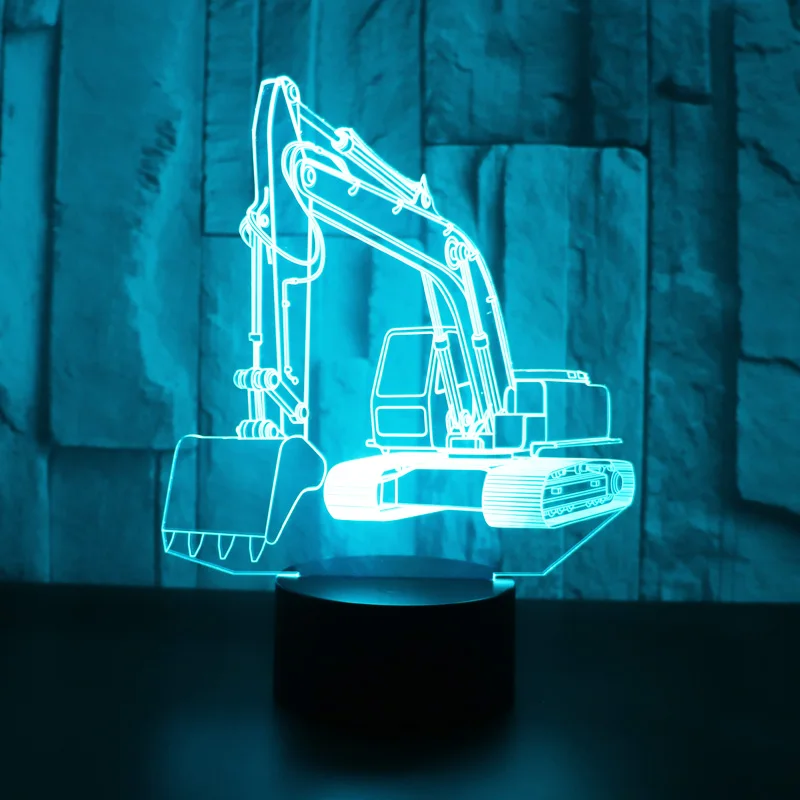 3D светодиодный ночной Светильник экскаватор с 7 цветов светильник для украшения