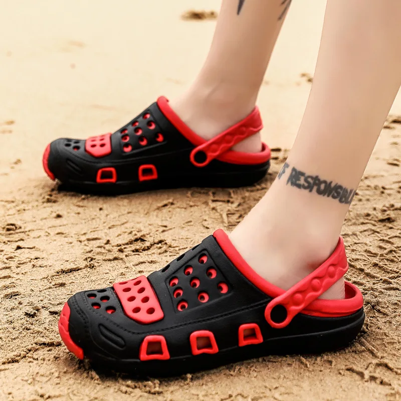 

Plus Size 36-46 Women Summer Sandal Mesh Breathable Padded Men Beach Flip Flops shoes New Solid Flat Bath Slippers TUOX467