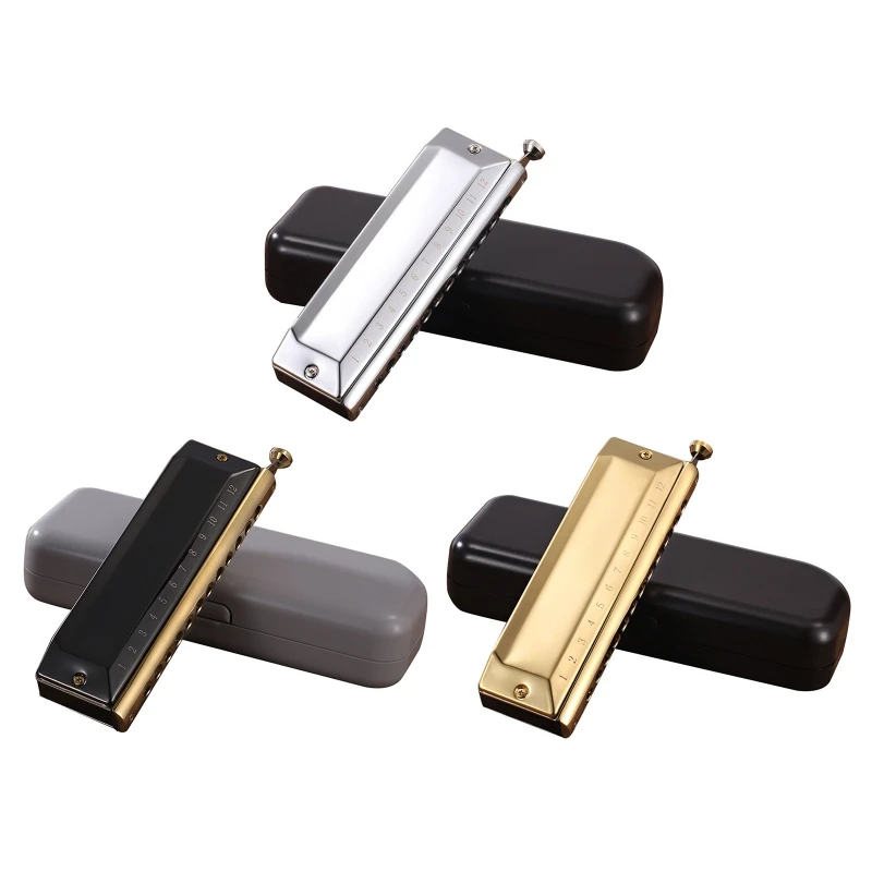 

2022 New Harmonica 12 Holes Harp 48 Tones Diatonic Harp Key C Blues Jazz Mouth Organ Harp Early Education Music Sense Training