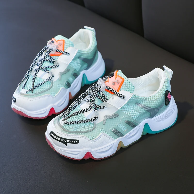 Летняя Радужная детская спортивная обувь для девочек Кроссовки студентов