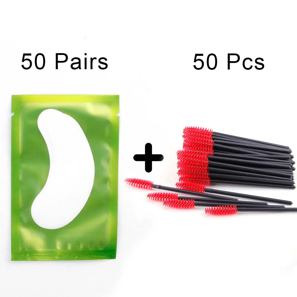 green set4 100 шт накладки для наращивания ресниц бумажные накладки наклейки "ресницы" обертывание с 50 шт одноразовая щетка для ресниц наращивание ресниц инструменты - Цвет: green set4