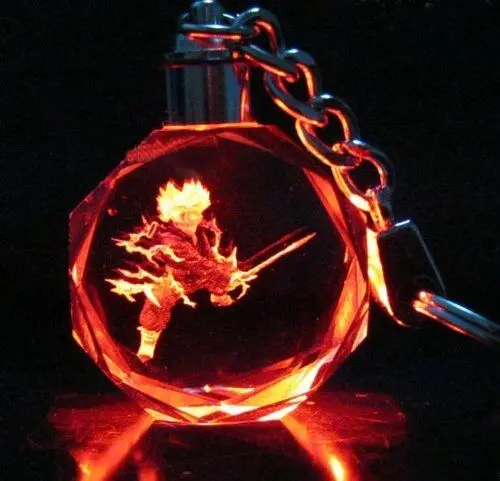 Аниме Dragon Ball; Dragonball Z Saiyajin с изображением Сон Гоку, Вегета брелок со стразами автомобильные брелки, светодиодный подвесной блестящий шар Косплэй реквизит подарок