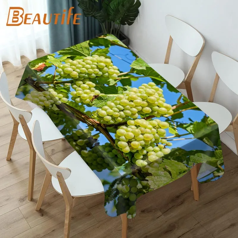 

Новая скатерть виноград, водонепроницаемая ткань Оксфорд, скатерть для стола с 3D принтом, домашняя скатерть для столовой, скатерть для банк...
