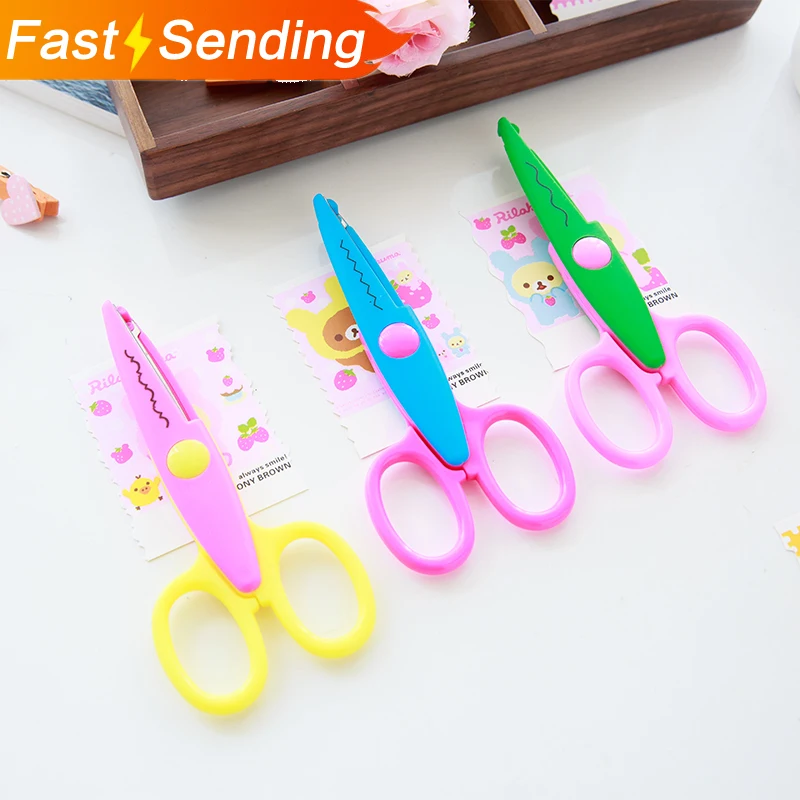 JIANWU Hand made paper cutting DIY creative photo album picture pattern lace scissors safety stationery|safety scissors|lace scissorsstationery |