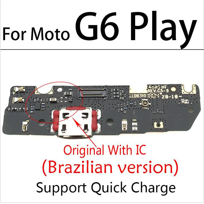 

20 шт./лот, оригинальный новый для Motorola moto G6 play USB зарядное устройство порт Micro Dock Connector Flex Cable Board Запасная часть
