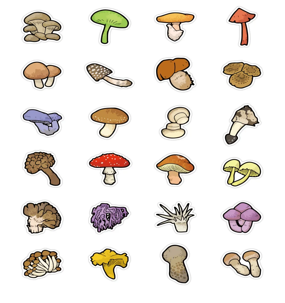 

12Set A4133 Patchfan 40pcs Cartoon Funny Mushroom Sticker Waterproof Skateboard Travel Motorcycles Phone Laptop Luggage Stickers