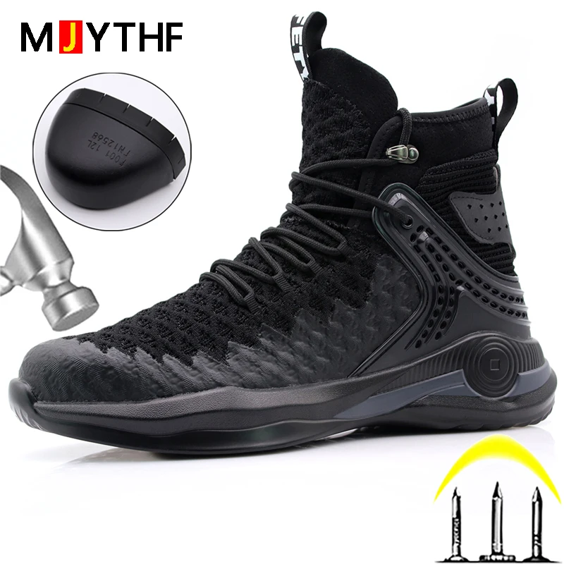 High Top Work Boots Men Plus Size 49 50 Safety Shoes Boots For Men Protective Shoes Puncture-Proof Work Sneakers Steel Toe Shoes