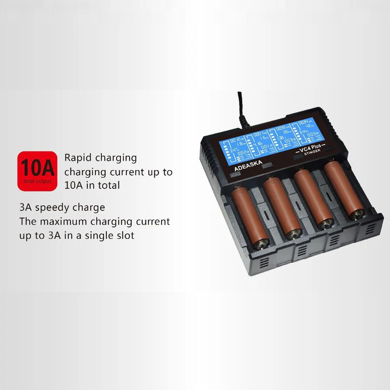 Для ADEASKA VC4 PLUS ЖК дисплей USB Быстрое интеллектуальное зарядное устройство для Li