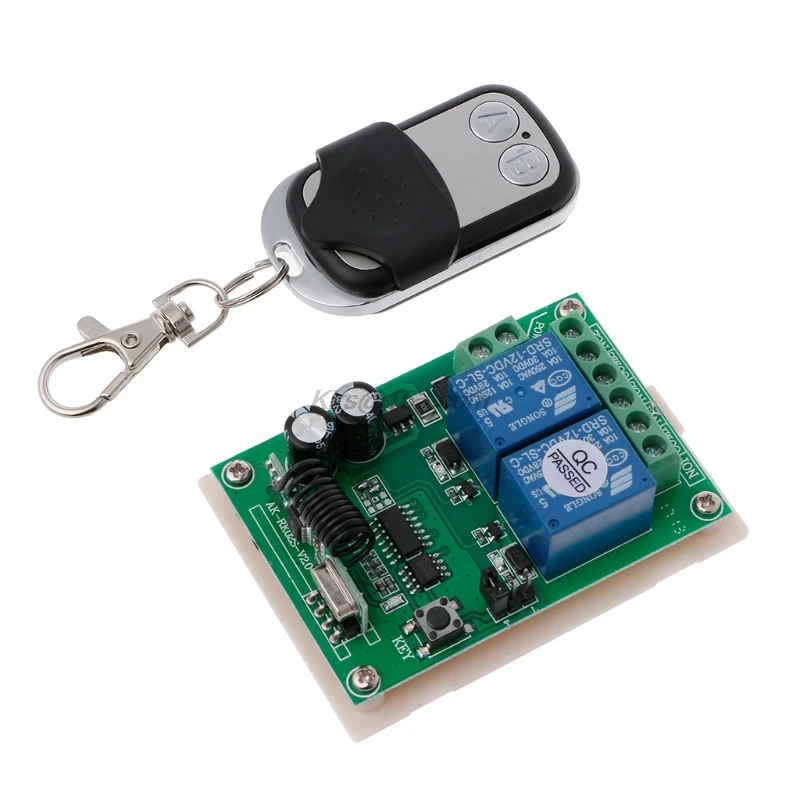 DC 12V 2CH RF 433MHz беспроводной релейный модуль приемника с пультом дистанционного