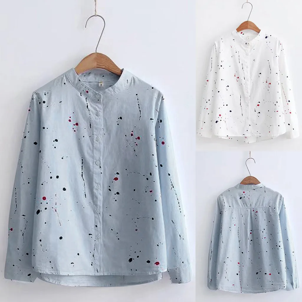 Модная женская рубашка в Корейском стиле Повседневная Свободная блузка на