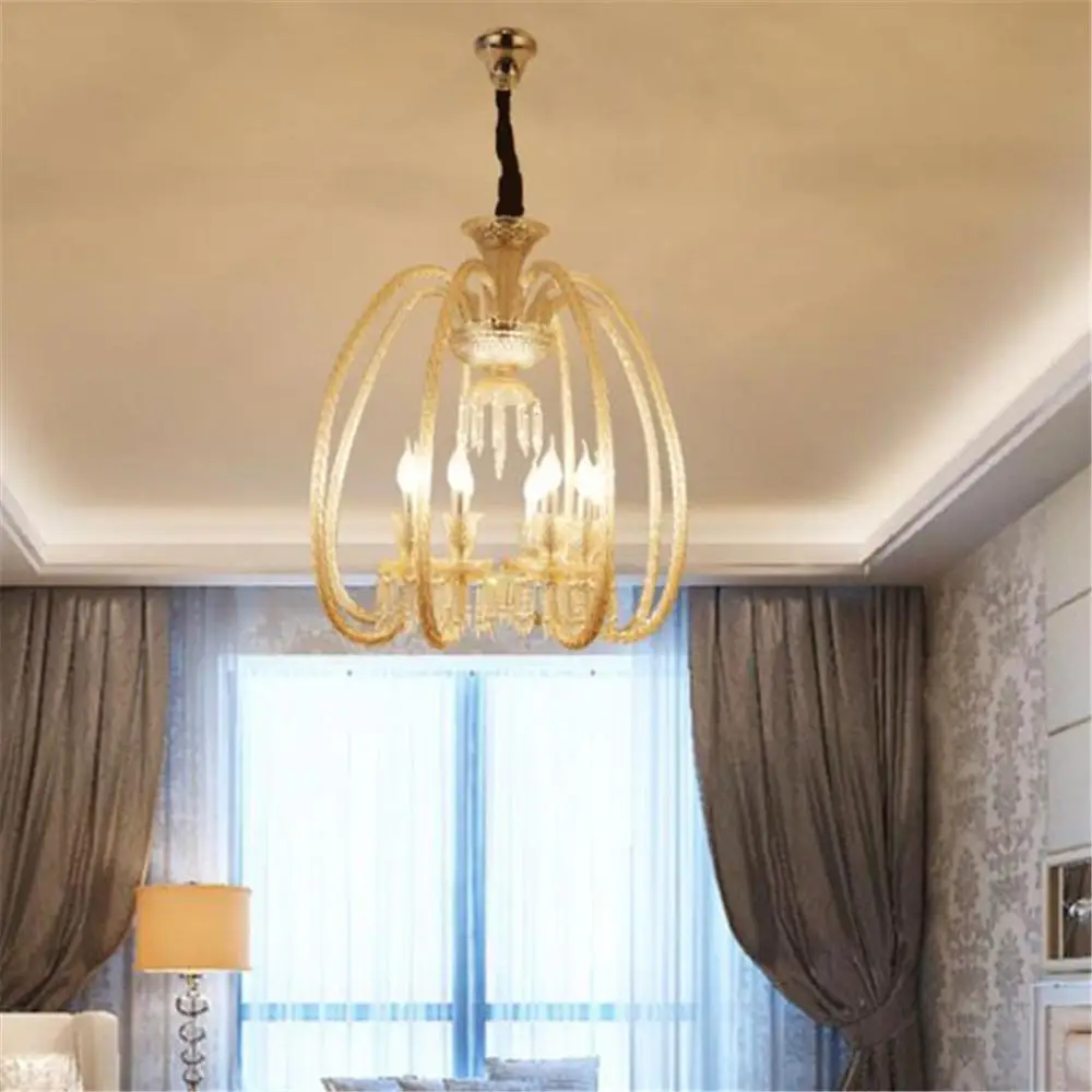 Винтажная люстра коньяк Подвесная лампа 6 светильник льников во французском