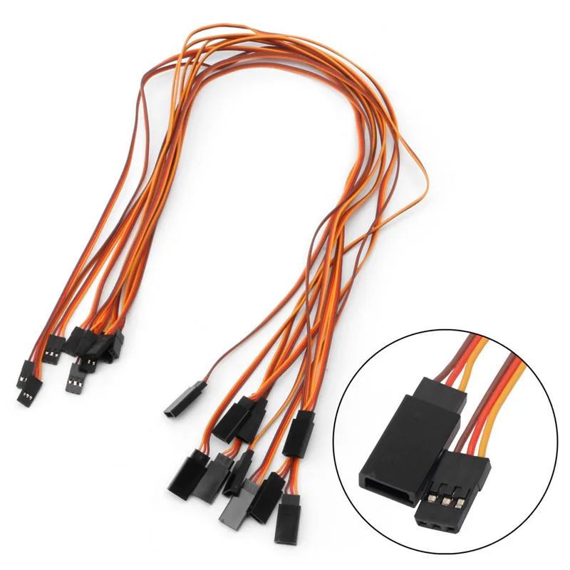 

10Pcs 150 / 200 / 300 / 500mm Servo Extension Lead Wire Cable For RC Futaba JR Male to Female