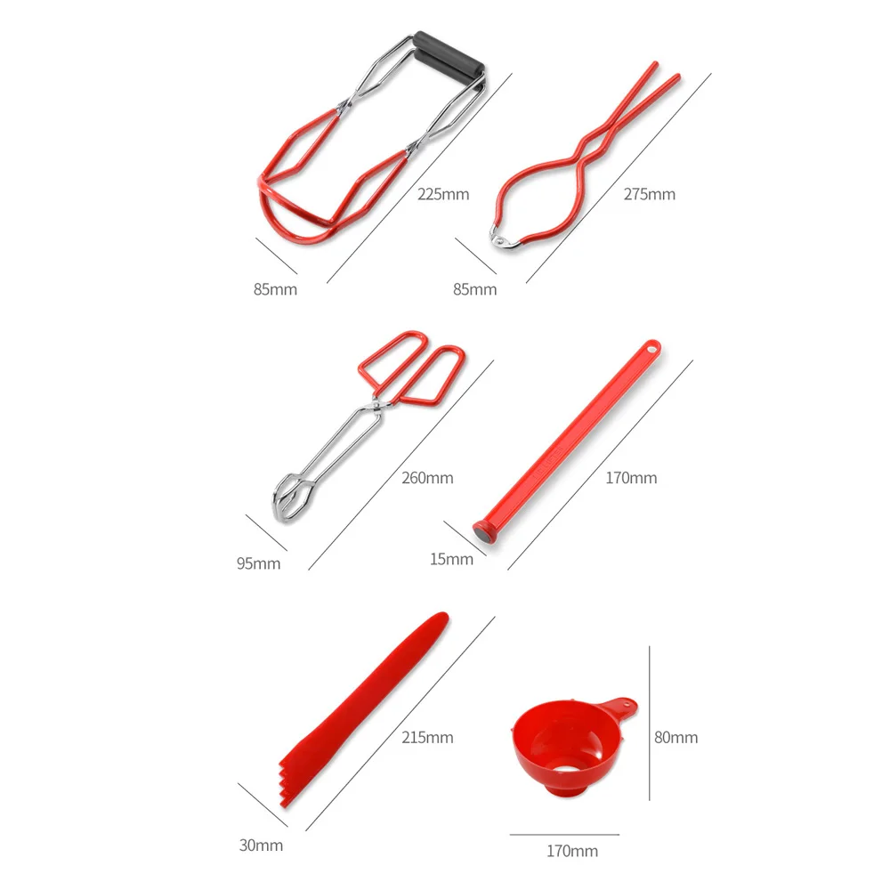 

Canning Kit Set Anti-Scalding Lifter Non-Slip Wide Mouth Canning Funnel Lid Wand For Canning Jars Anti-Scald Kitchen Tools
