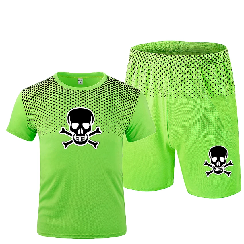 

Men's shirt + shorts suit summer breathable casual T-shirt running clothes fashion two-piece printing men's sports suit 2021 new