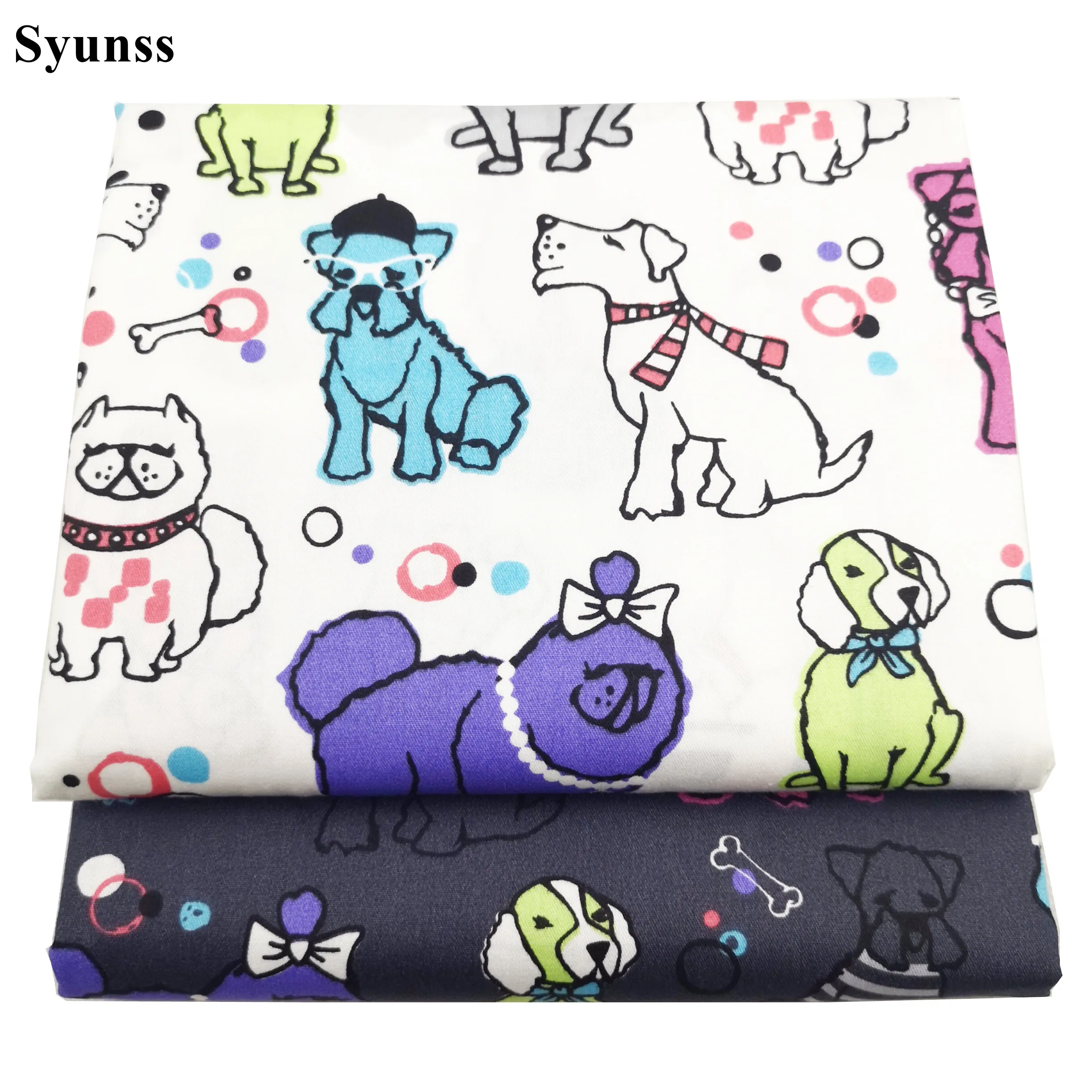 Syunss Новая цветная хлопковая ткань с принтом собаки для Diy Лоскутная стеганая
