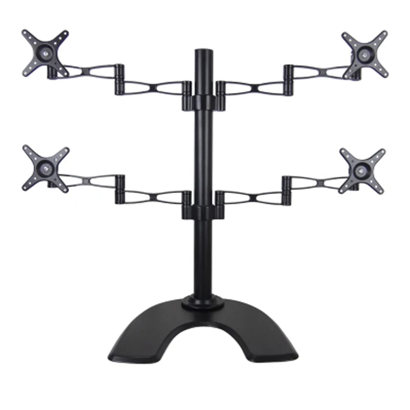 

four screen 360 rotate big base full motion 10-27" 8kg lcd tv table mount 4 monitor desktop support screen bracket stand holder
