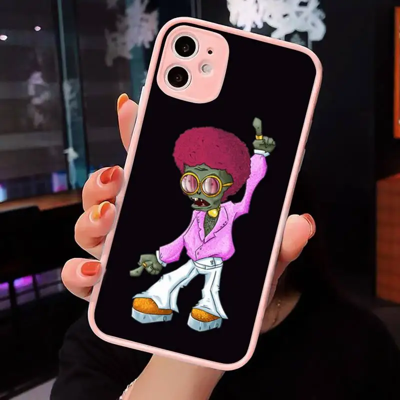 

cute cartoon zombie Phone Case Matte transparent For Pink iPhone 12 Mini 11 Pro XR XS Max 7 8 Plus X Back Cover