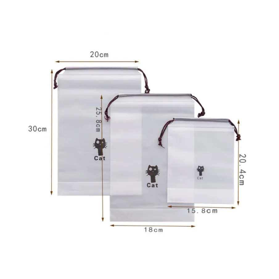 

6pcs Drawstring Swimming Bags Transparent Beach Storage Bag Waterproof Dry Clothes Family Outdoor Travel Portable Accessories