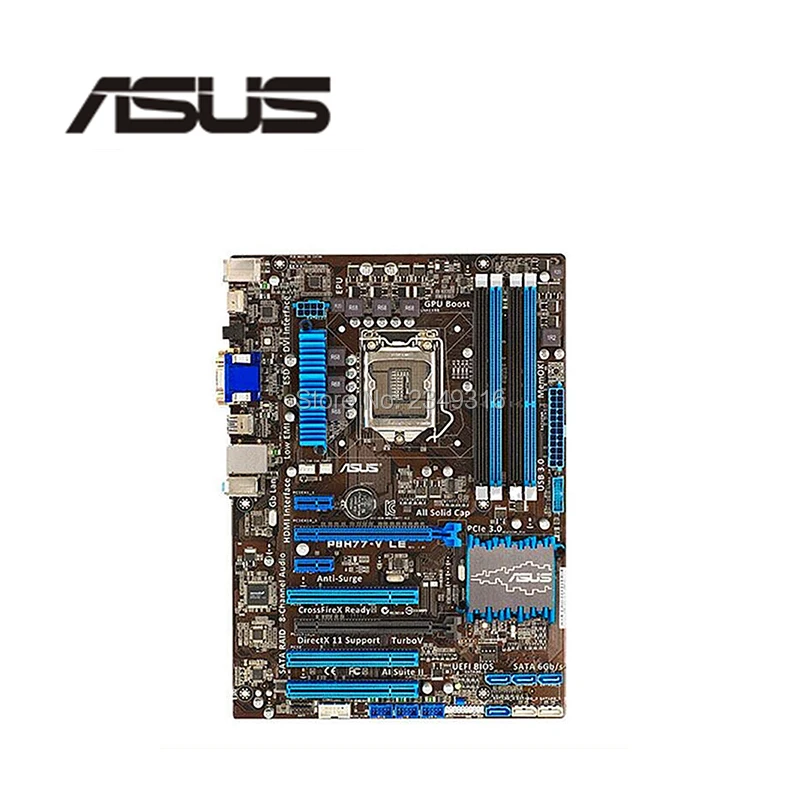 Розетка LGA 1155 PCI E3.0 USB3.0 SATA3.0 для ASUS P8H77 V LE десктопная материнская плата H77 i3 i5 i7 DDR3 б/у